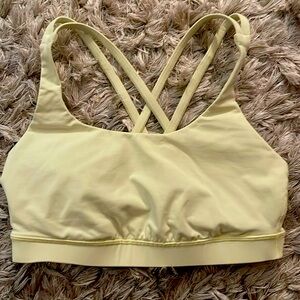 Lululemon Energy Longline Bra. Light Yellow Cup B C size 8. Like new, worn once.